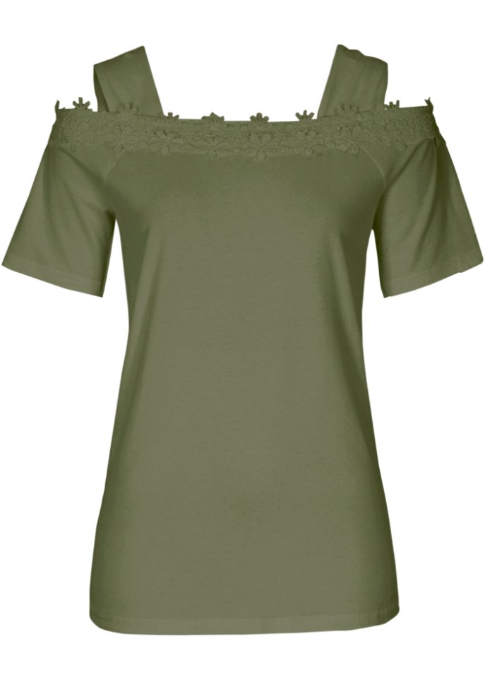 Cold-Shoulder-Shirt  in grün - bpc selection