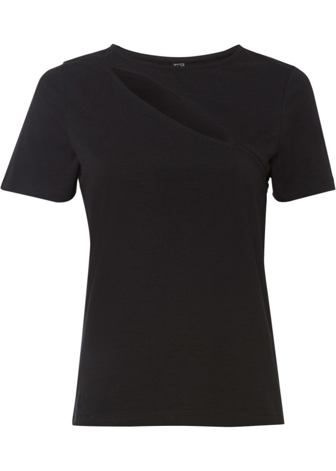 Shirt mit Cut- Out in schwarz von vorne - RAINBOW