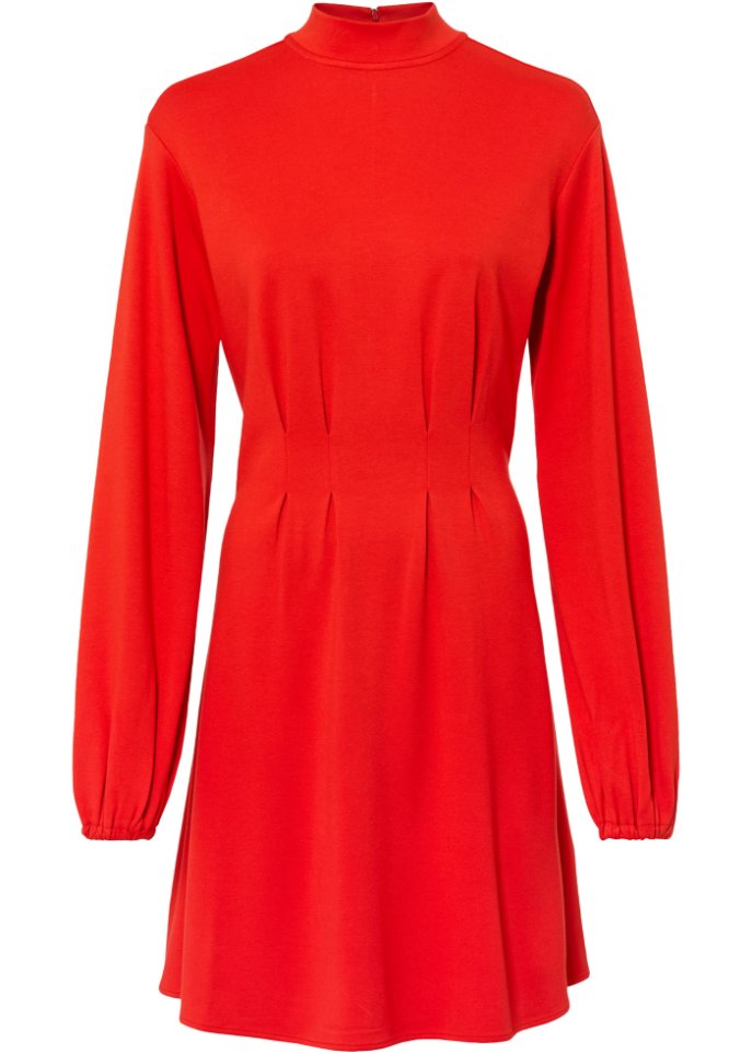 Corset-Kleid aus Punto di Roma in rot von vorne - RAINBOW