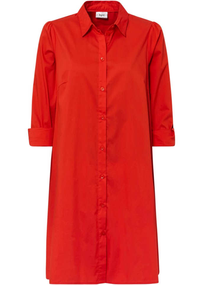 Blusenkleid mit abgerundetem Saum in rot von vorne - bpc bonprix collection