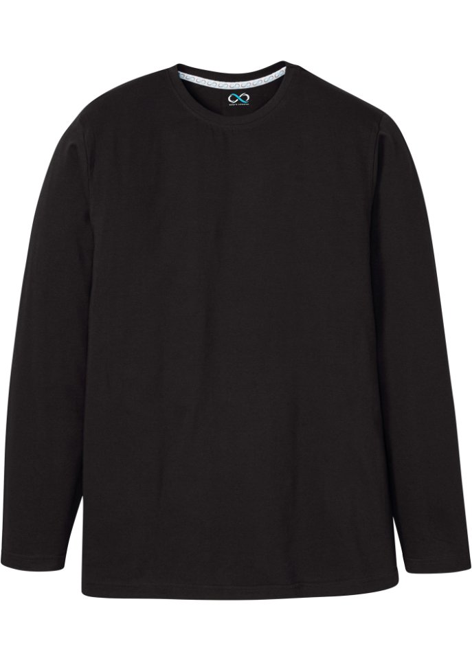 Premium Seamless-Langarmshirt aus Bio-Baumwolle in schwarz von vorne - bpc bonprix collection