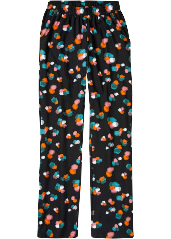 Pyjamahose mit Eingriffstaschen in schwarz von vorne - bpc bonprix collection