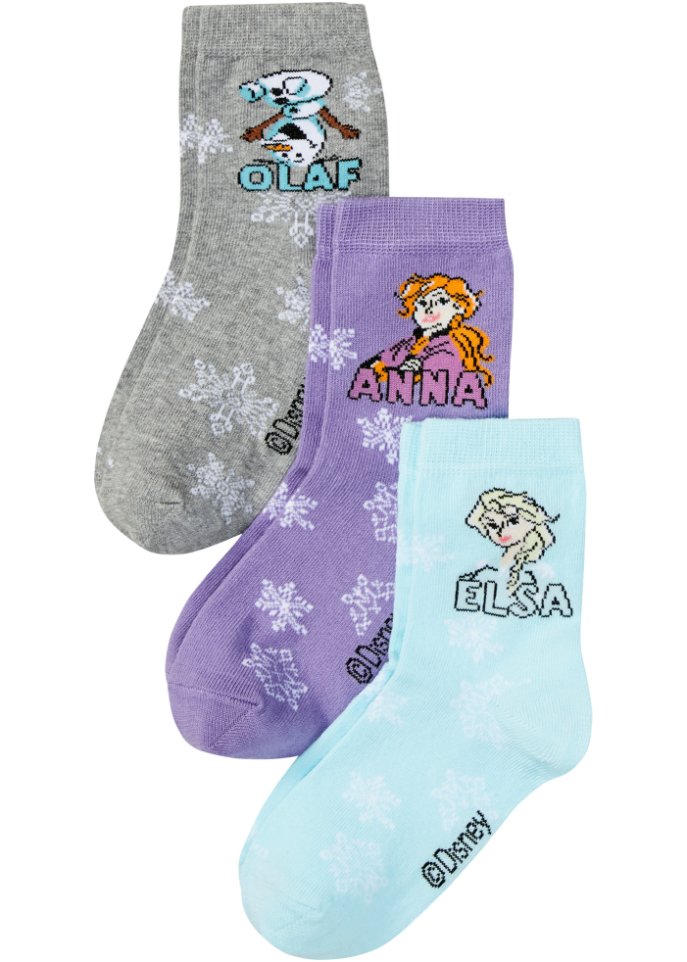 Socken Frozen (3er Pack) in weiß von vorne - Disney