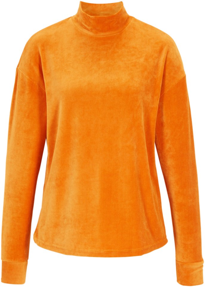 Shirt aus Jersey- Cord in orange von vorne - bpc bonprix collection