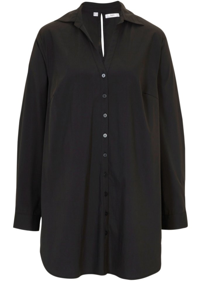 Bluse mit Cut-out in schwarz von vorne - bpc bonprix collection