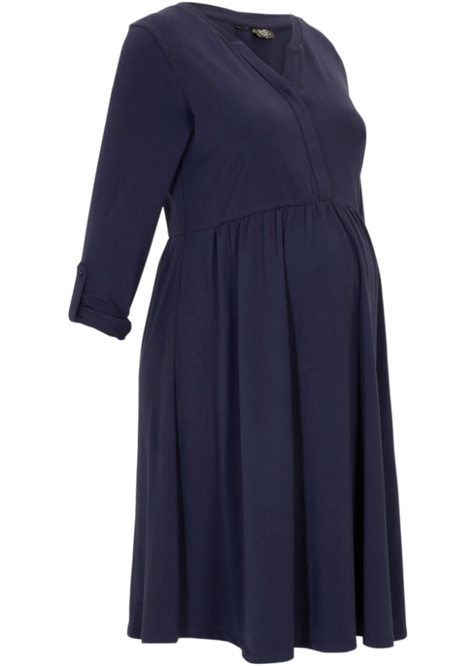 Umstandskleid / Stillkleid in blau von vorne - bpc bonprix collection