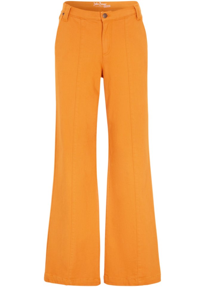 Stretch-Jeans, Wide in orange von vorne - John Baner JEANSWEAR