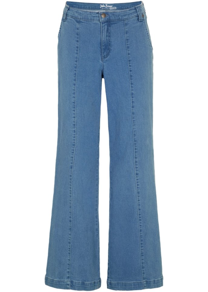 Stretch-Jeans, Wide in blau von vorne - John Baner JEANSWEAR