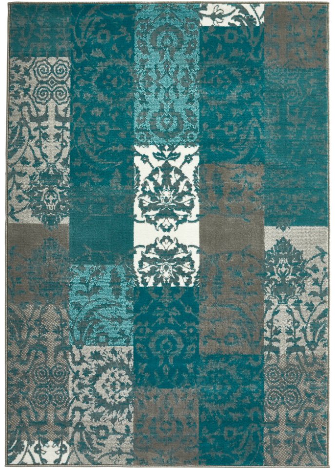 Teppich in Patchworkoptik in blau - bpc living bonprix collection
