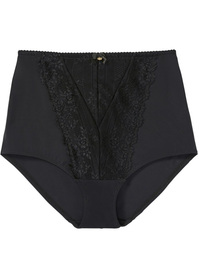 Geschmückte Shape Panty mit mittlerer Formkraft in schwarz von vorne - bpc bonprix collection - Nice Size
