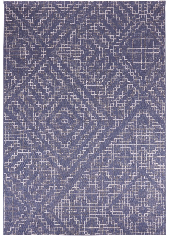 In- und Outdoor Teppich mit grafischer Struktur in blau - bpc living bonprix collection