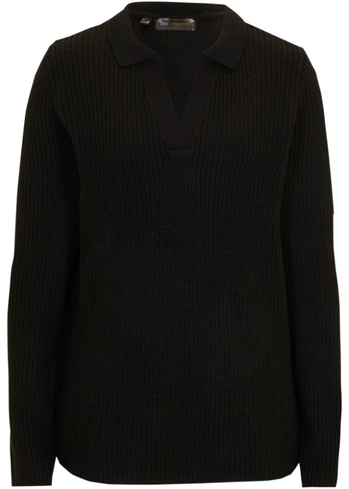 Troyer Pullover in schwarz von vorne - bpc selection