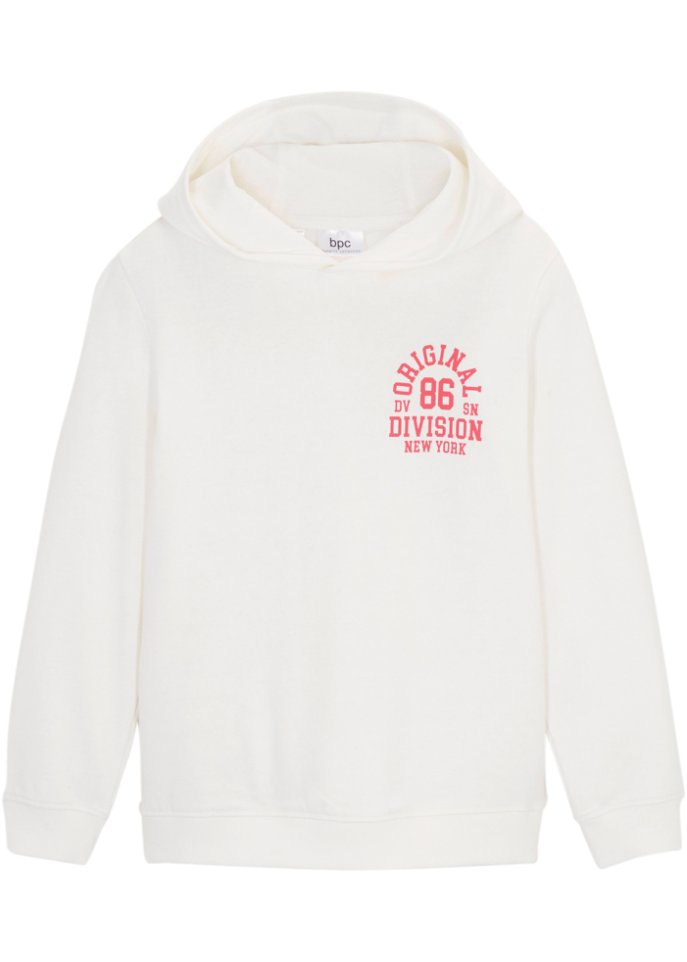 Mädchen Kapuzen-Sweatshirt in weiß von vorne - bpc bonprix collection