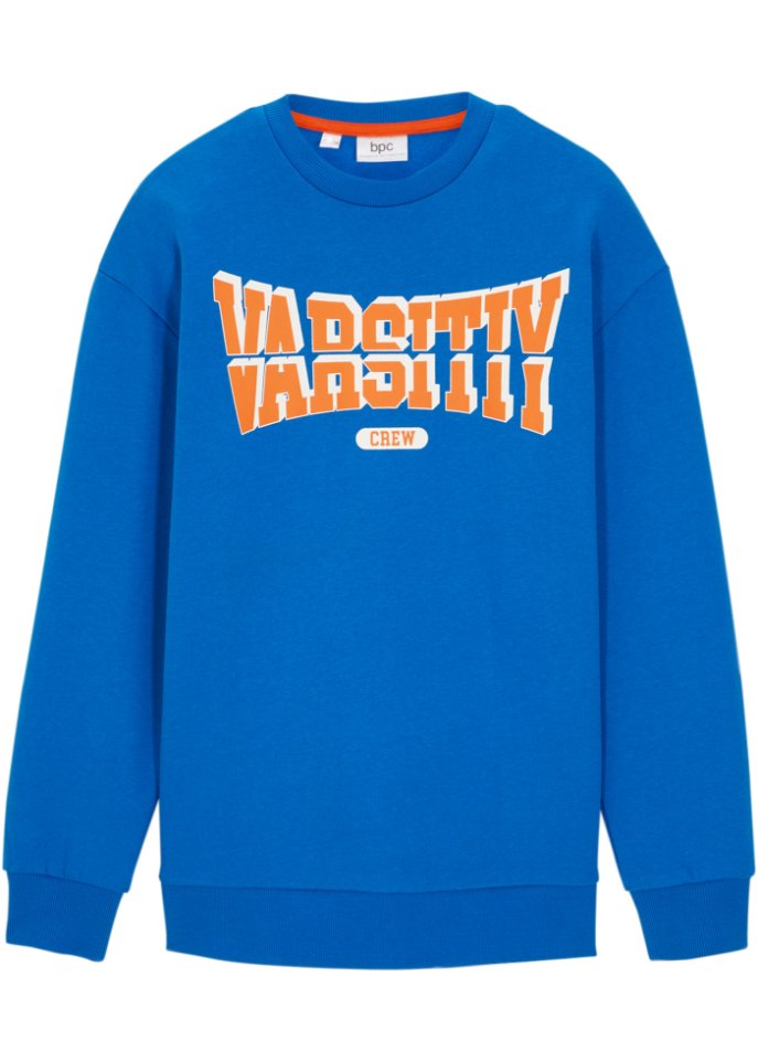 Jungen Sweatshirt mit Druck, Oversized in blau von vorne - bpc bonprix collection