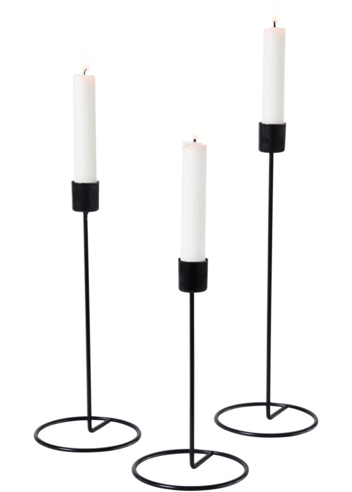 Kerzenständer (3-tlg.Set) in schwarz - bpc living bonprix collection
