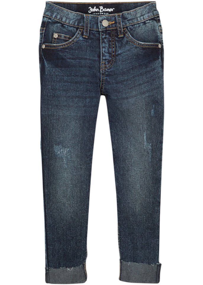 Jungen 5-Pocket Jeans, Regular Fit in blau von vorne - John Baner JEANSWEAR