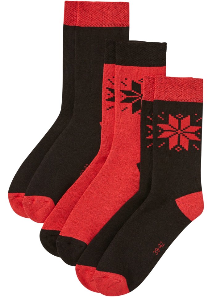 Thermo Socken (3er Pack) in rot von vorne - bpc bonprix collection