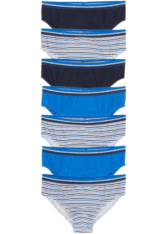 Jungen Slip (7er Pack) in blau von vorne - bpc bonprix collection