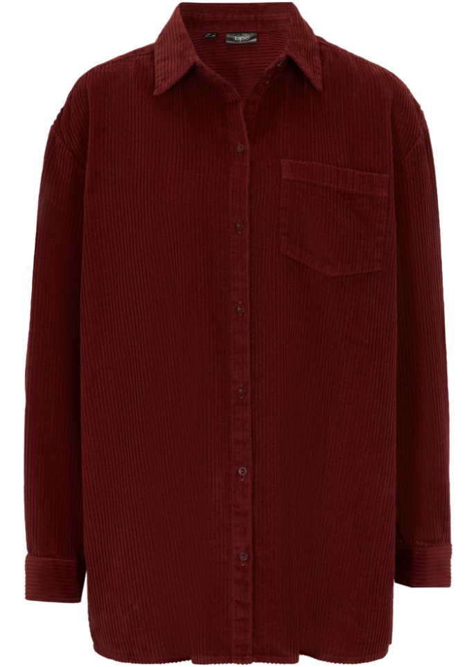 Cord-Hemd aus Baumwolle in rot von vorne - bpc bonprix collection