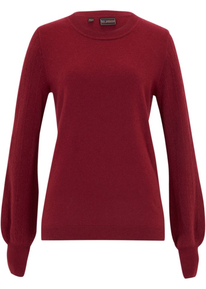 Wollpullover mit Good Cashmere Standard®-Anteil in rot von vorne - bpc selection premium