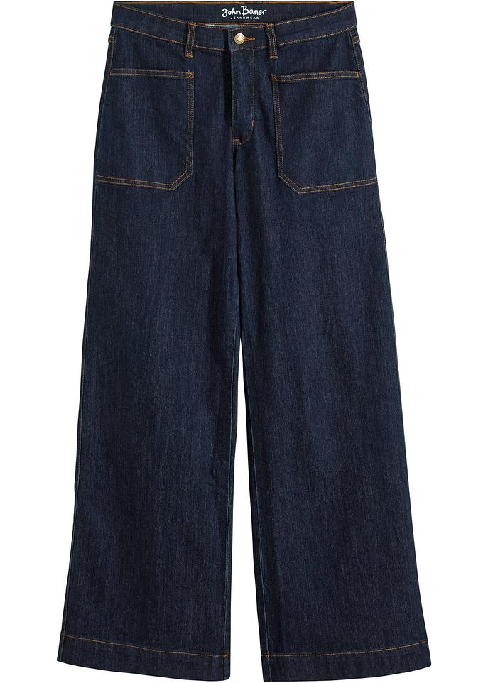 Komfort-Stretch-Jeans, Wide in blau von vorne - John Baner JEANSWEAR