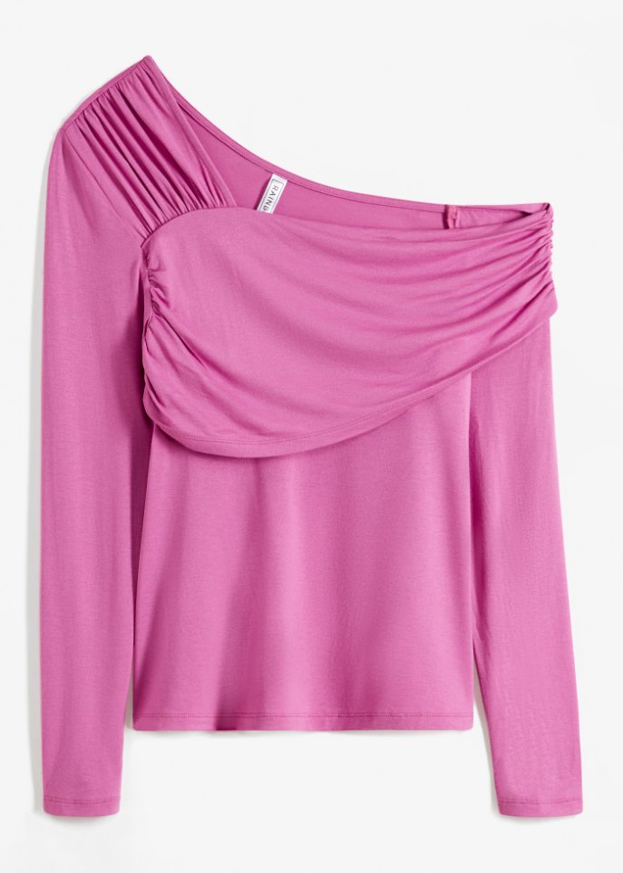 Cold Shoulder Shirt in pink von vorne - RAINBOW