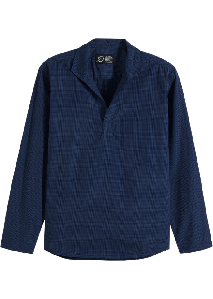 Langarmhemd aus Bio-Baumwolle in blau von vorne - bpc selection