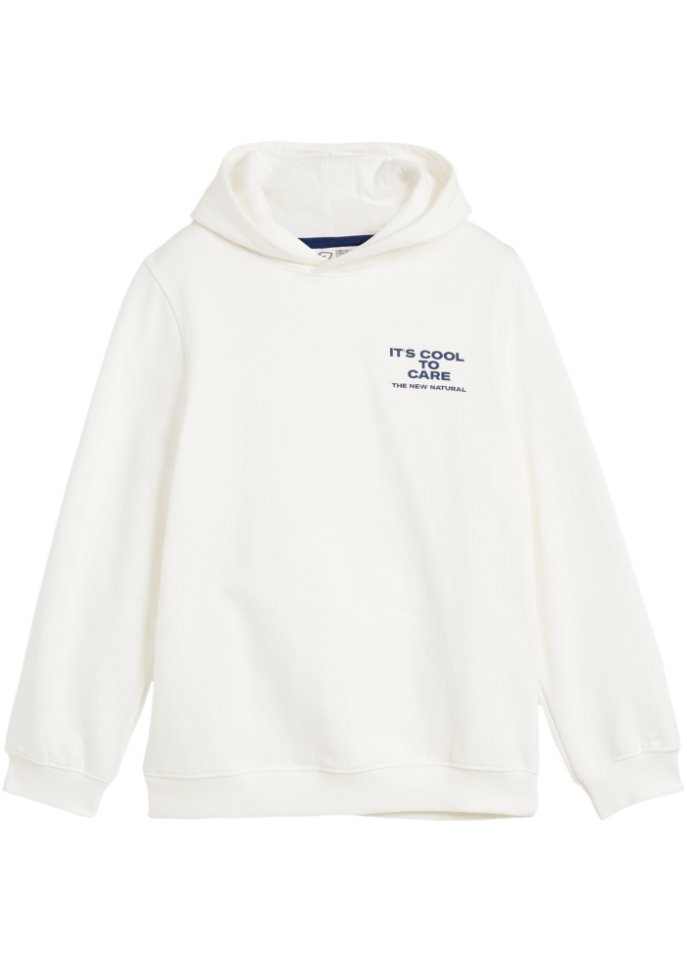 Kinder Kapuzen-Sweatshirt aus Bio Baumwolle in weiß von vorne - bpc bonprix collection