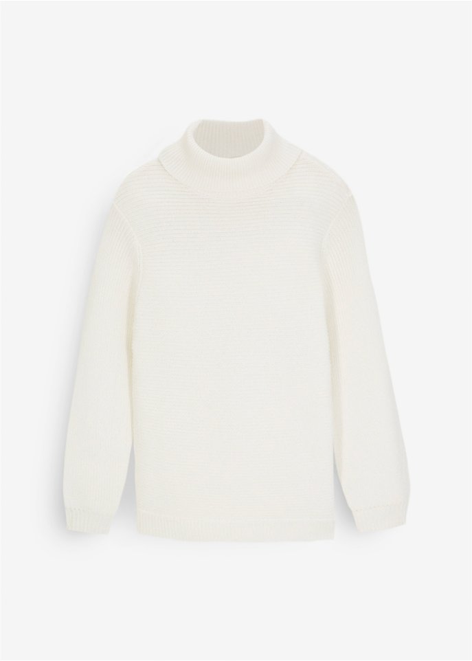 Mädchen Rollkragen Pullover in weiß von vorne - bpc bonprix collection