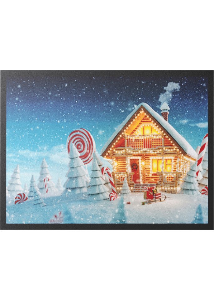 Fußmatte mit weihnachtlichem Motiv in weiß - bpc living bonprix collection