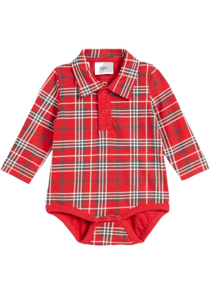 Baby Langarmbody aus Bio-Baumwolle  in rot von vorne - bpc bonprix collection