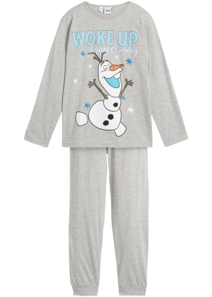Kinder Disney Frozen Pyjama (2-tlg.Set)  in grau von vorne - Disney