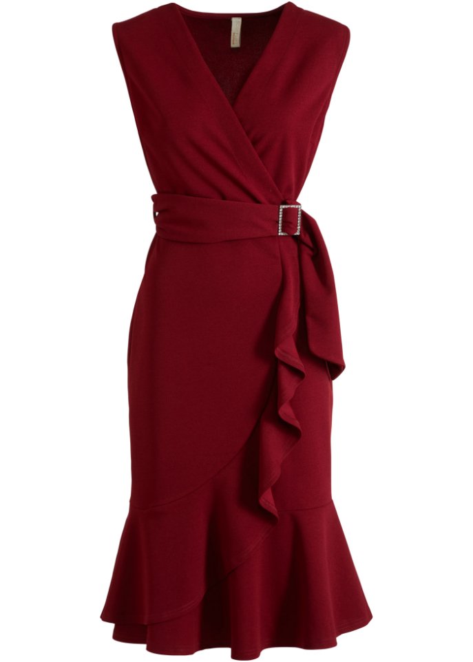 Wickelkleid in rot von vorne - BODYFLIRT boutique