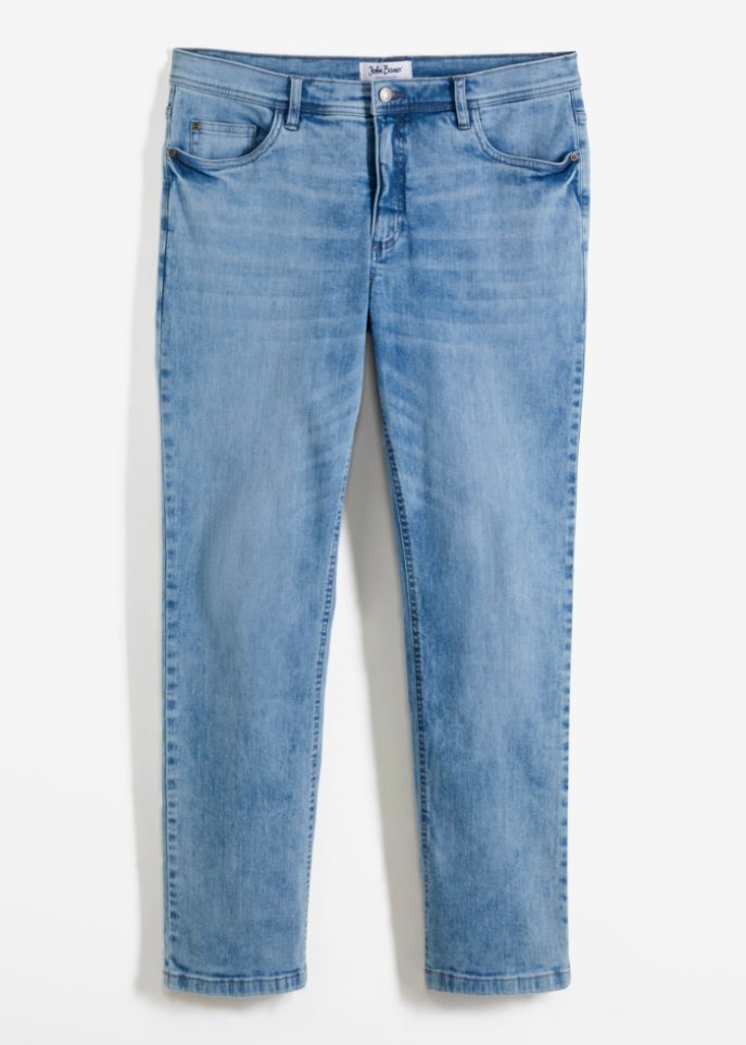 Regular Fit Stretch-Jeans m. Komfortschnitt, Straight in blau von vorne - John Baner JEANSWEAR