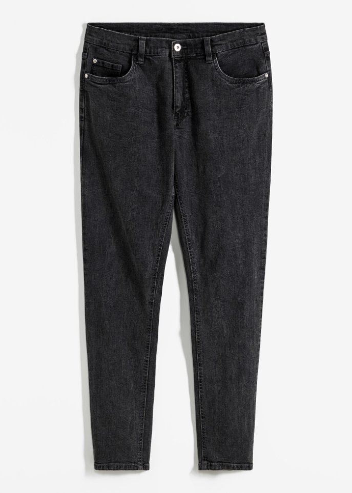 Regular Fit Stretch-Jeans, Tapered in grau von vorne - RAINBOW