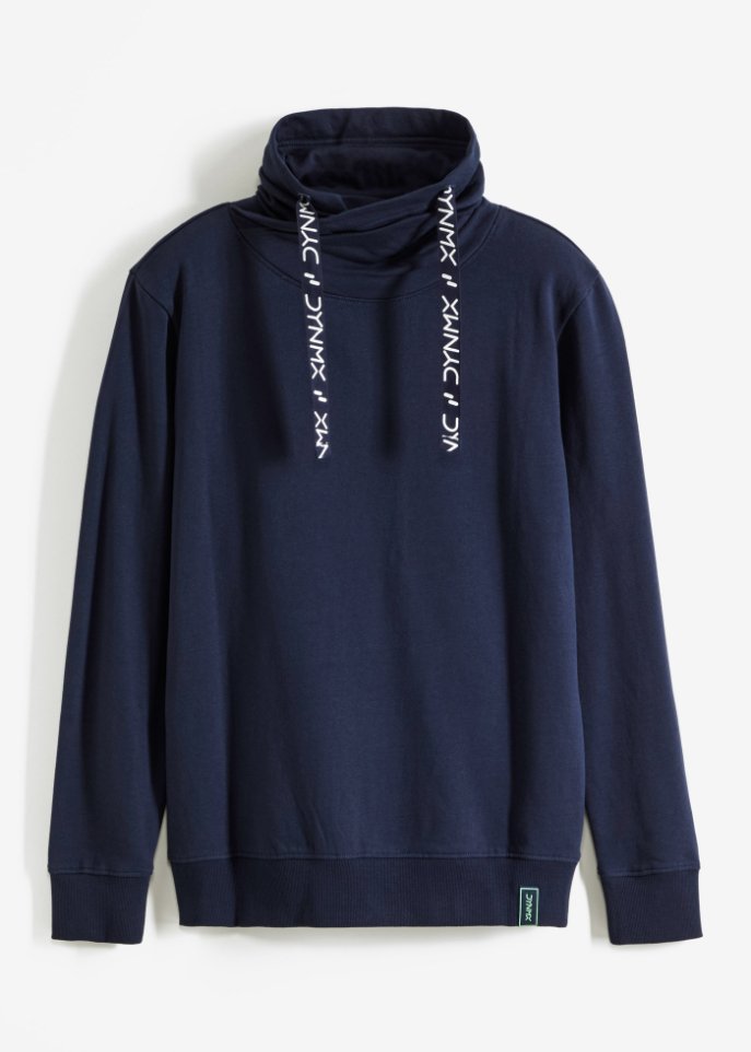 Sweatshirt mit sportlichen Details aus nachhaltiger Baumwolle in blau von vorne - bpc bonprix collection