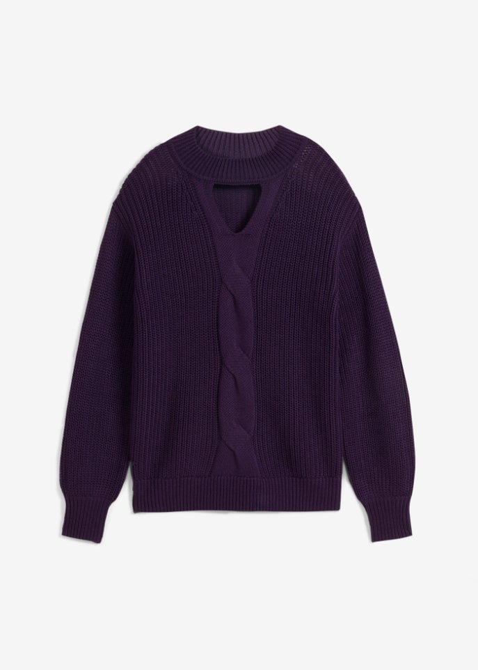 Pullover mit Cut-Out in lila von vorne - bpc selection