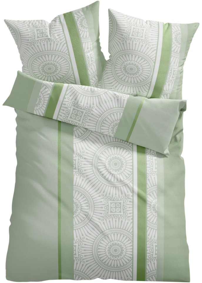 Bettwäsche mit Streifen  in grün - bpc living bonprix collection