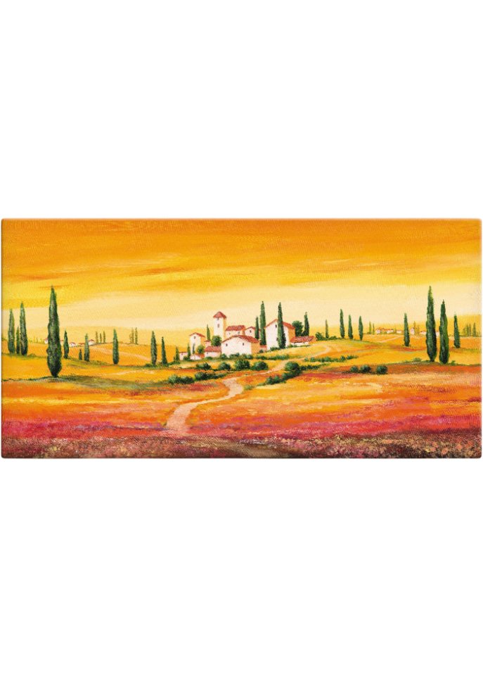 Leinwandbild mit toskanischer Landschaft in orange - bpc living bonprix collection