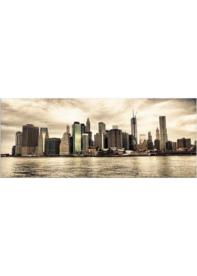 Glasbild mit Manhattan Skyline in beige - bpc living bonprix collection