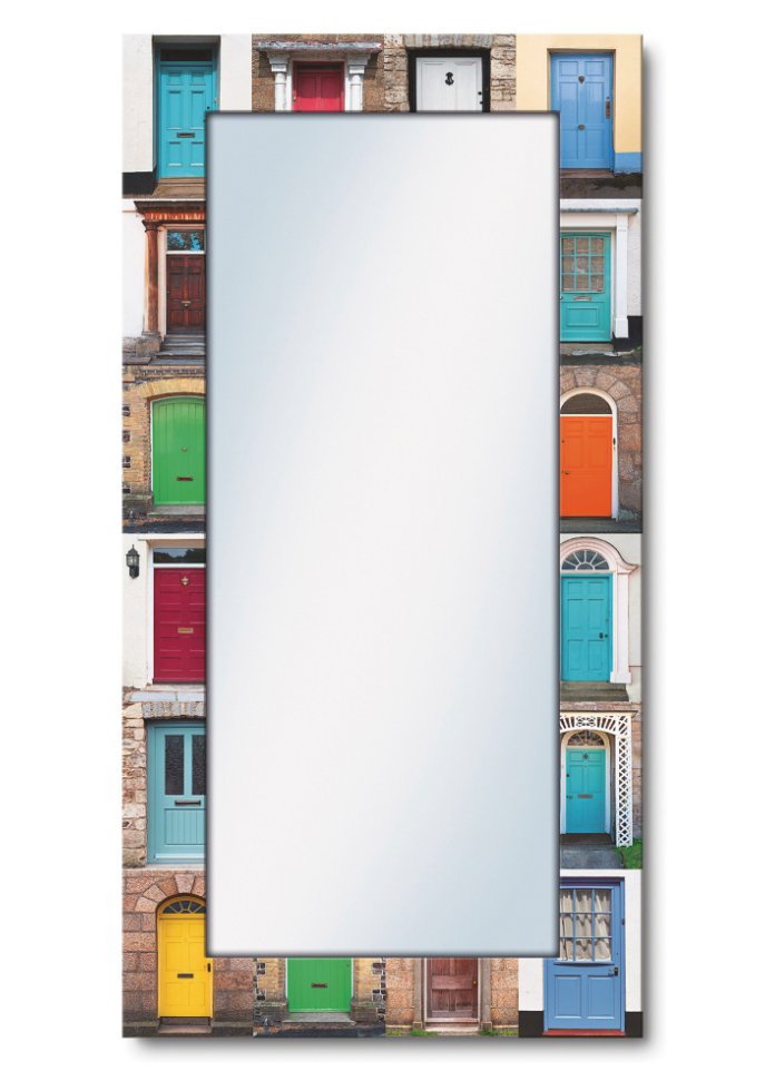 Wandspiegel mit bunten Türen in bunt von vorne - bpc living bonprix collection