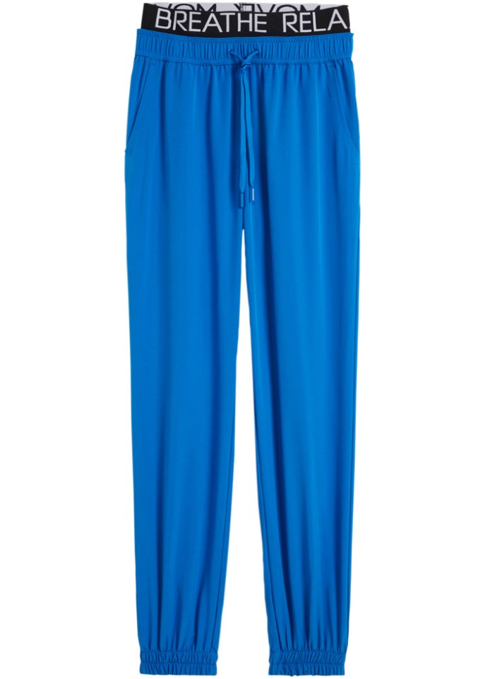 Leichte Jogginghose mit Elastikbund, schnelltrocknend in blau von vorne - bpc bonprix collection