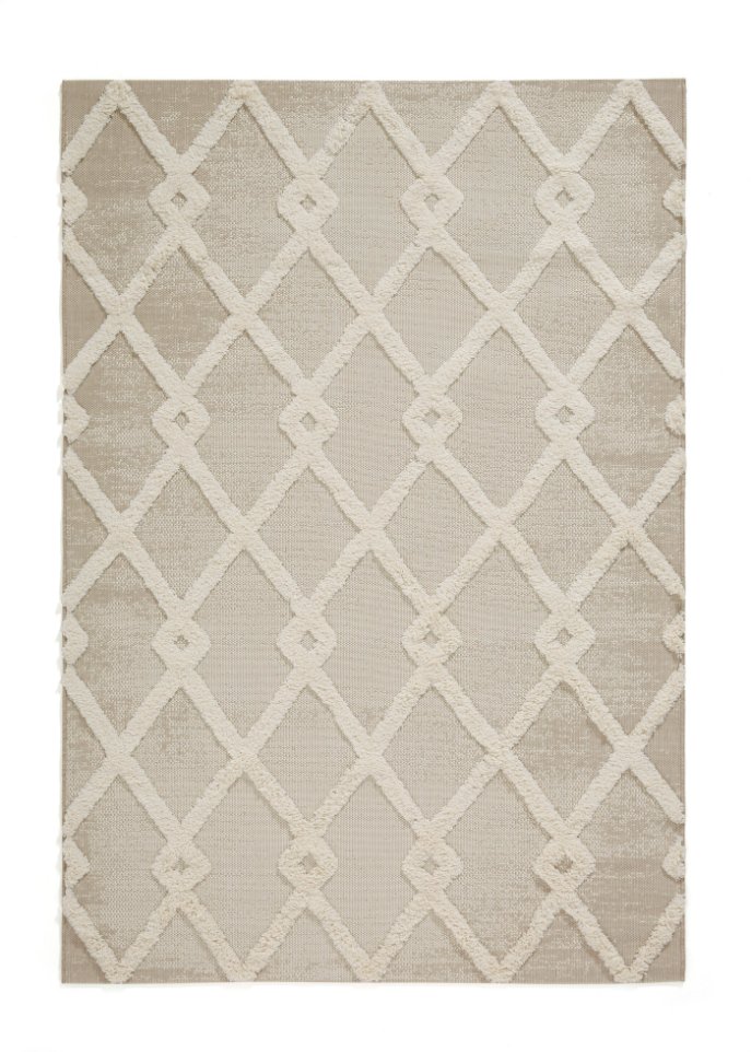 Hochflor Teppich mit plastischer Musterung in beige - bpc living bonprix collection