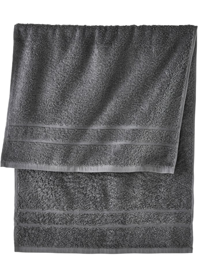 Handtuch Set in weicher Qualität (4-tlg. Set) in grau - bpc living bonprix collection