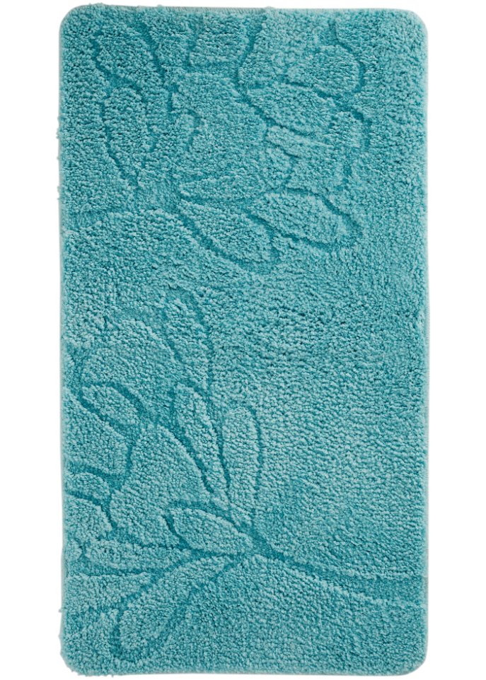 Getuftete Badematte mit floralem Design in blau - bpc living bonprix collection
