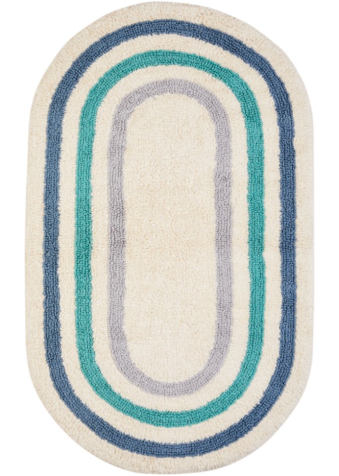 Ovale Badematte mit Streifen- Design  in blau - bpc living bonprix collection