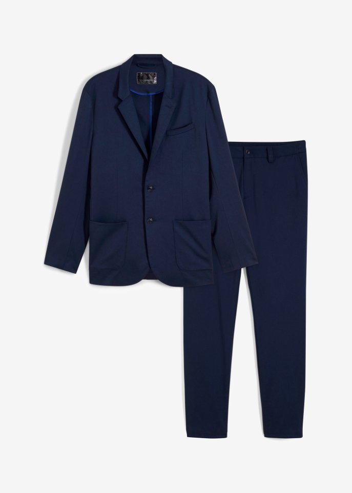 Anzug (2-tlg.Set): Sakko und Hose in blau von vorne - bpc selection