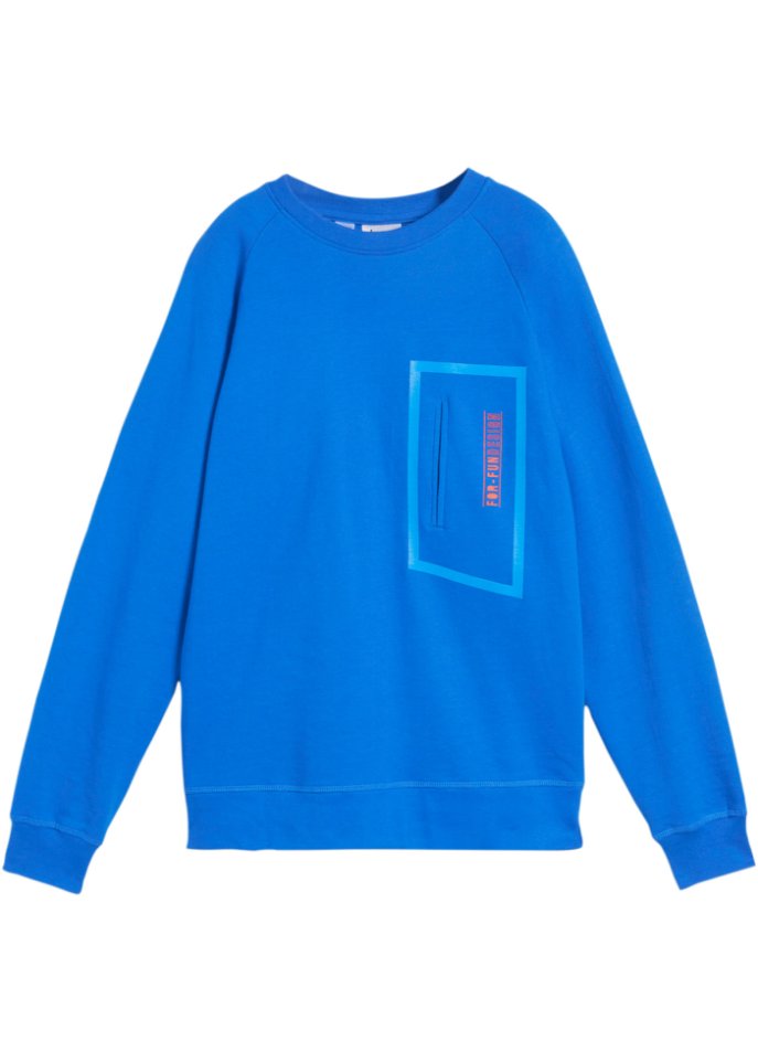 Jungen Sweatshirt, sportlich in blau von vorne - bpc bonprix collection