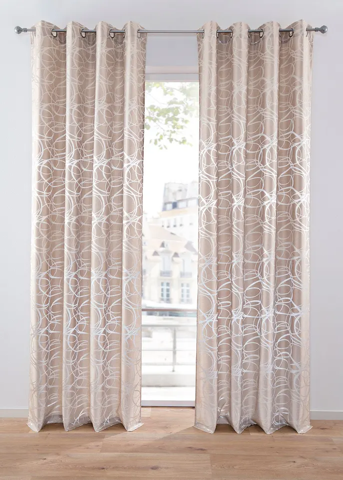 Moderner Fensterschmuck beige, Ösen Wohnen & Garten bonprix