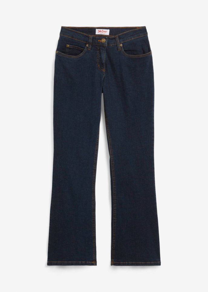 Bootcut Jeans High Waist, Stretch  in blau von vorne - John Baner JEANSWEAR